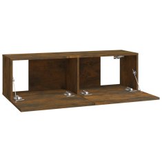 Vidaxl Zidni TV ormarići, 2 kom, dimljeni hrast, 100x30x30 cm