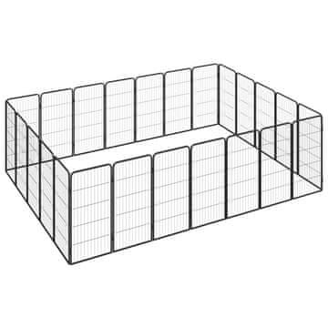 Vidaxl Kavez za pse 24 panela crni 50x100 cm čelik