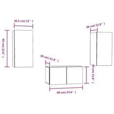 Vidaxl 3-dijelni set TV ormarića boja dimljenog hrasta drveni