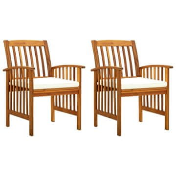 Vidaxl Vrtne blagovaonske stolice s jastucima 2 kom od bagremovog drva