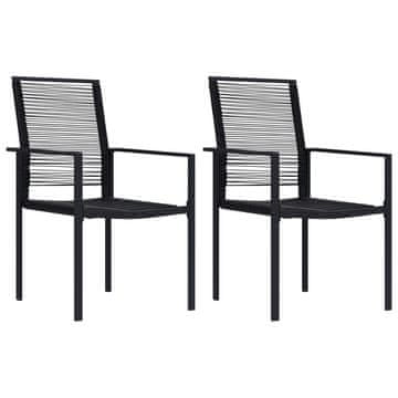 Vidaxl Vrtne stolice, set od 2, ratan PVC, crne