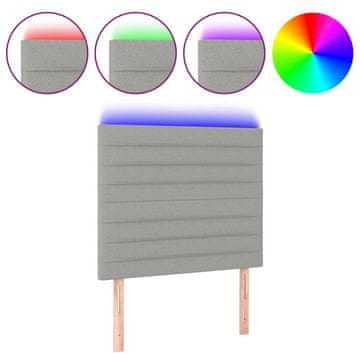Vidaxl LED uzglavlje svjetlosivo 80x5x118/128 cm od tkanine