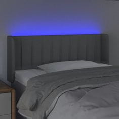 Vidaxl LED uzglavlje svjetlosivo 103x16x78/88 cm od tkanine