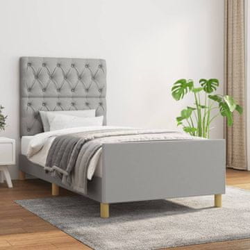 Vidaxl Okvir kreveta bez madraca svijetlo sivi 80x200 cm presvučen tkaninom