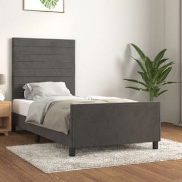 Vidaxl Okvir kreveta bez madraca tamno sivi 90x200 cm baršun