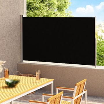 Vidaxl Uvlačna bočna tenda za terasu 220 x 300 cm Crna
