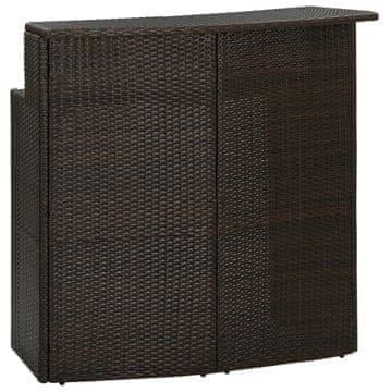 Vidaxl Vrtni barski stol smeđi 120x55x110 cm poli ratan
