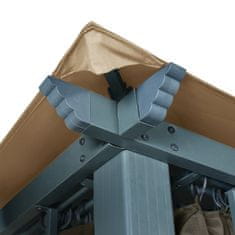 Vidaxl Sjenica sa zastorom 400 x 300 cm smeđe-siva aluminijska