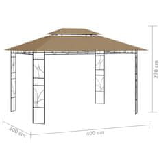 Vidaxl Sjenica 4x3x2,7 m Smeđa 160 g/m²