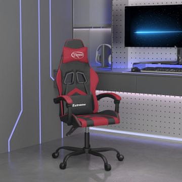 Vidaxl Gamerska stolica, crna i bordo, umjetna koža