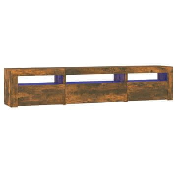 Vidaxl TV ormarić s LED svjetlima boja dimljenog hrasta 195x35x40 cm