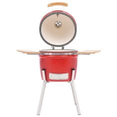 Vidaxl Kamado roštilj i pušnica keramički 33 cm