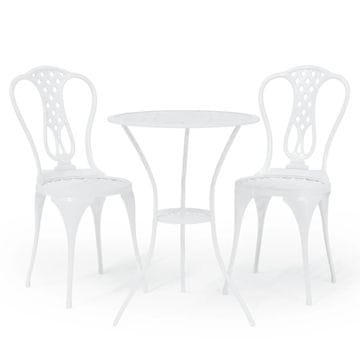 Vidaxl 3-dijelni bistro set od lijevanog aluminija bijeli