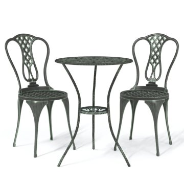 Vidaxl 3-dijelni bistro set od lijevanog aluminija zeleni