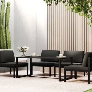 Vidaxl Vrtni stol antracit boje 120x60x66 cm aluminij