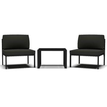 Vidaxl 3-dijelni set vrtnih sofa s jastucima aluminijski antracit