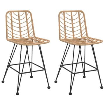 Vidaxl Barski stolci 2 kom 45 x 56 x 103,5 cm od PE ratana i čelika