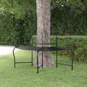 Vidaxl Klupa za drvo 150 cm crni čelik