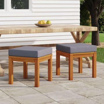 Vidaxl Vrtne stolice s jastucima, set od 2, 40x40x42 cm, akacija