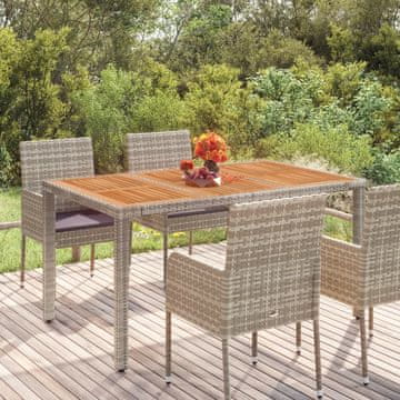 Vidaxl Vrtni stol s drvenom pločom, sivi, 150x90x75 cm