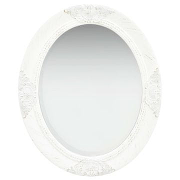Vidaxl Barokno zidno ogledalo 50x60 cm bijelo