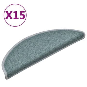 Vidaxl Prostirke za stepenice 15 kom 56x17x3 cm morsko plave poluokrugle