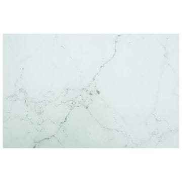 Vidaxl Ploča stola Bijela 100x62 cm 8 mm Staklo s uzorkom mramora