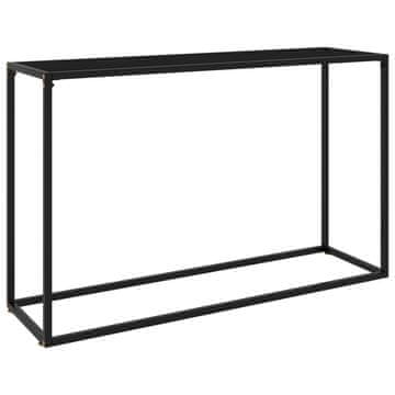 Vidaxl Konzolni stolić, crni, 120x35x75 cm, kaljeno staklo