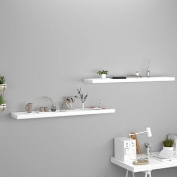 Vidaxl Zidne police 2 kom Bijele 120 x 23,5 x 3,8 cm MDF