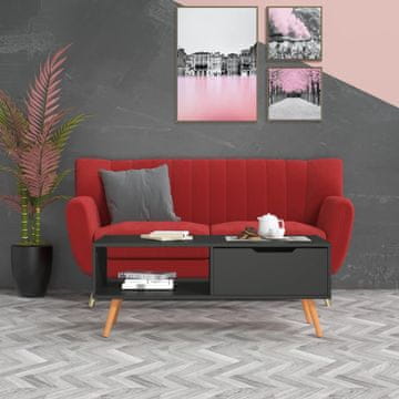 Vidaxl Klub stolić, sivi, 100x49,5x43 cm, materijal na bazi drva