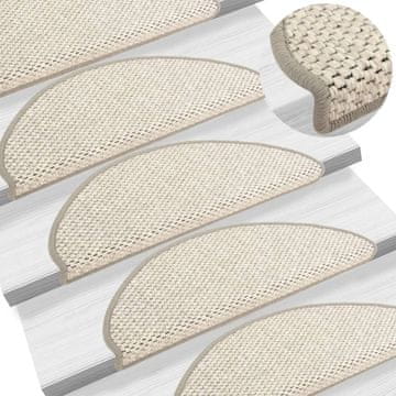 Vidaxl Samoljepljive gazišta za stepenice, 15 kom, 65x25 cm, bež
