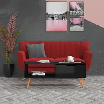 Vidaxl Klub stolić visoki sjaj crni 100x49,5x43 cm