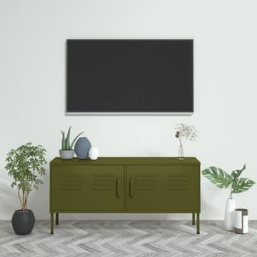 Vidaxl TV stalak maslinasto zelene boje 105x35x50 cm čelik