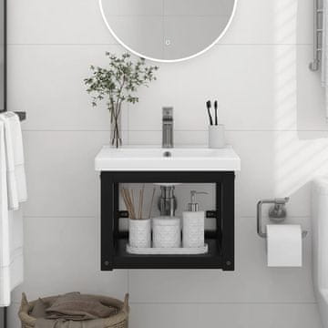 Vidaxl Okvir za zidni umivaonik crni 40x38x31 cm