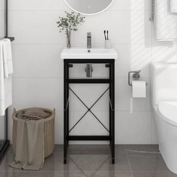 Vidaxl Okvir za umivaonik crni 40x38x83 cm željezni