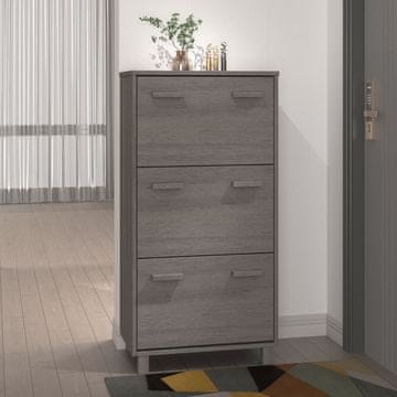 Vidaxl HAMAR Ormarić za cipele svijetlosivi 59,5x35x117 cm masivni bor