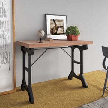 Vidaxl Blagovaonski stol 110x65x82 cm Masivno jelovo drvo i željezo