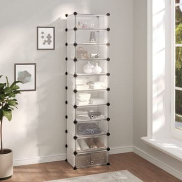 Vidaxl Stalak za cipele prozirni 44x32x174 cm PP