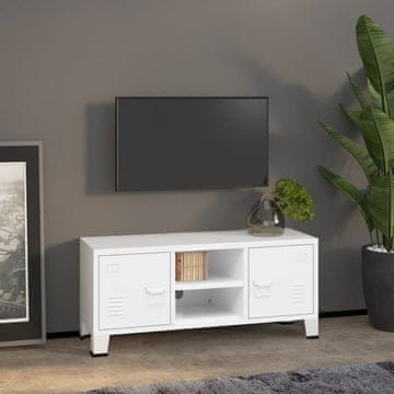 Vidaxl Industrijski TV ormarić bijeli 105x35x42 cm metalni