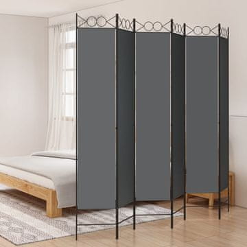 Vidaxl Zaštitni paravan sa 6 panela, antracit, 240x220 cm, tkanina