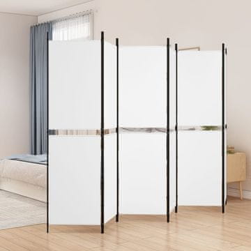 Vidaxl Pregrada za sobu sa 6 panela, bijela, 300 x 180 cm, tkanina