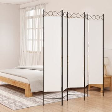 Vidaxl Pregrada za sobu s 5 panela, bijela, 200x200 cm, tkanina