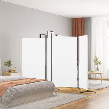 Vidaxl Pregrada za sobu s 4 panela, bijela, 346 x 180 cm, tkanina