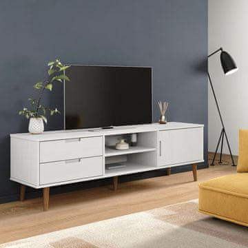Vidaxl MOLDE TV ormarić bijeli 158x40x49 cm masivni borov drvo