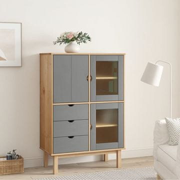 Vidaxl Ormarić OTTA smeđe-sivi 85x43x125 cm masivni bor