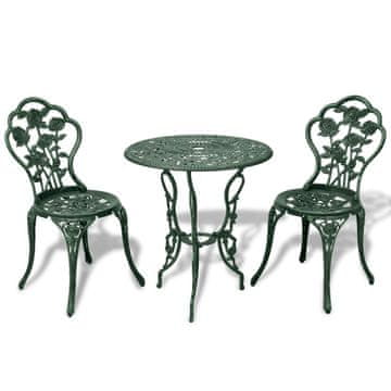 Vidaxl 3-dijelni bistro set od aluminijske legure zeleni