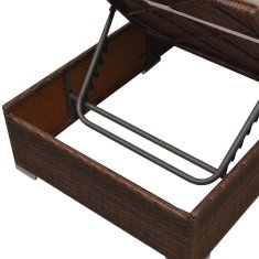 Vidaxl 3-dijelna vrtna garnitura od poliratana s jastucima smeđa