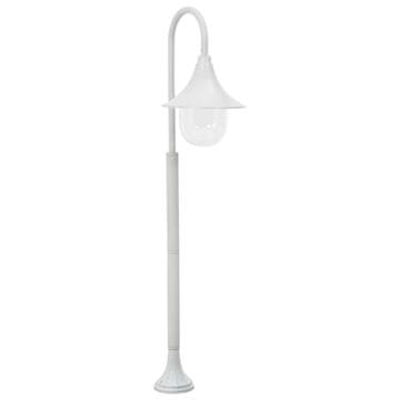 Vidaxl Vrtna stupna svjetiljka 120 cm E27 Aluminij Bijela