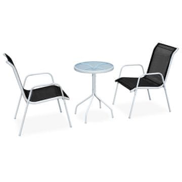 Vidaxl 3-dijelni bistro set čelični crni