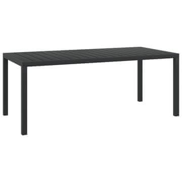 Vidaxl Vrtni stol Crni 185x90x74 cm Aluminij i WPC